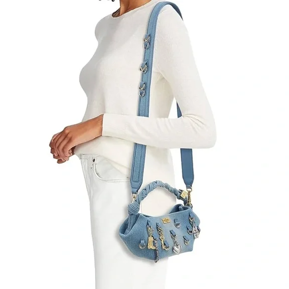 Ganni Stylish Blue Denim Handbag - Picture 4 of 4